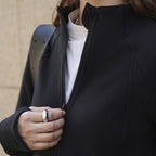 Simple Sporty Stand-up Collar Patchwork Jacket Slim Fit Short Outerwear