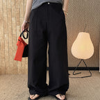 layered wrap pants high waist wide leg cotton loose trousers skirt overlay pants