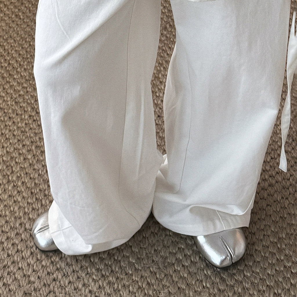 layered wrap pants high waist wide leg cotton loose trousers skirt overlay pants