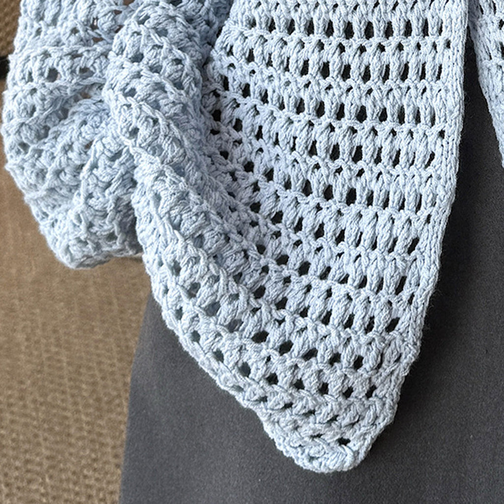 Large mesh hollow knitted cardigan loose top