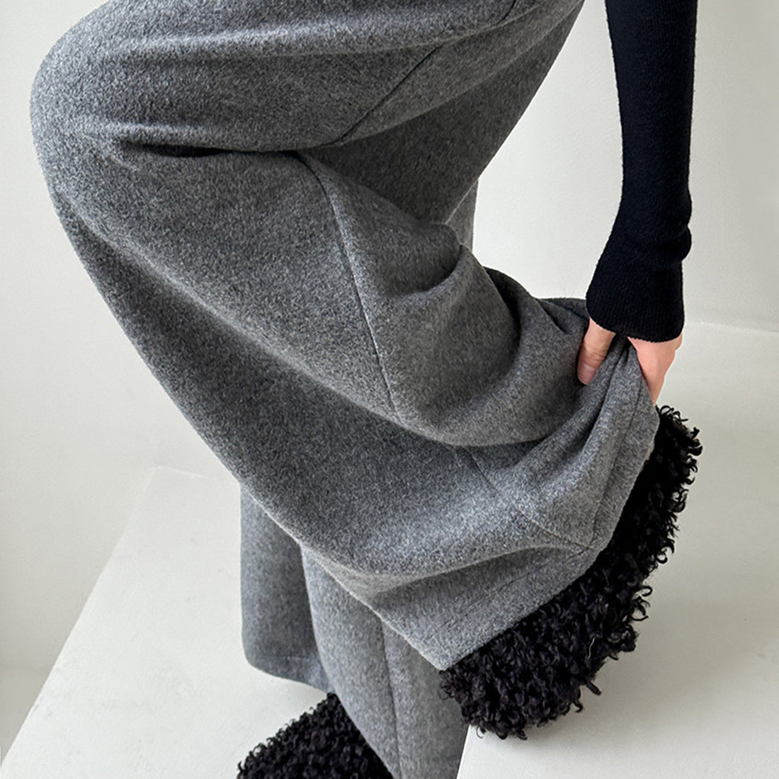 Retro loose casual straight leg wide leg pants