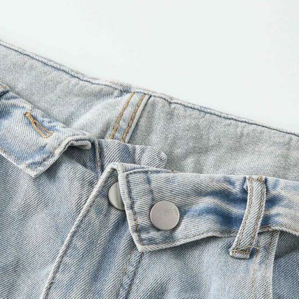 American retro ripped wide leg jeans