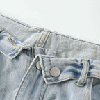 American retro ripped wide leg jeans
