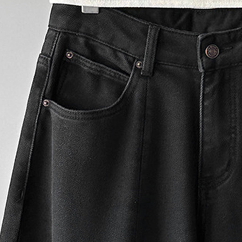 American retro fleece warm loose jeans