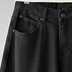 American retro fleece warm loose jeans