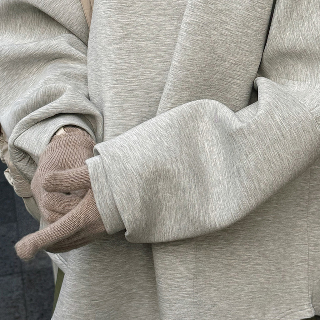 Casual round neck air layer slimming long sleeved sweatshirt