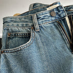 Wide leg jeans women high waist loose denim pants vintage wash trousers