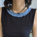 Sleeveless Cotton Blend Tank Top Ruffle Neck Slim Fit Soft Casual Basic Top