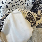 Retro Cashew Flower Splicing Elastic Waist Loose Skirt