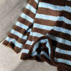 Striped Colorblock Long Sleeve Crewneck Sweater