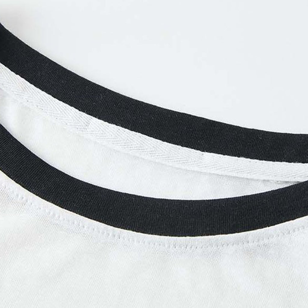 Retro contrasting striped loose T-shirt sunscreen top