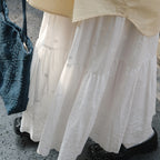 Bohemian floral hollow loose maxi skirt