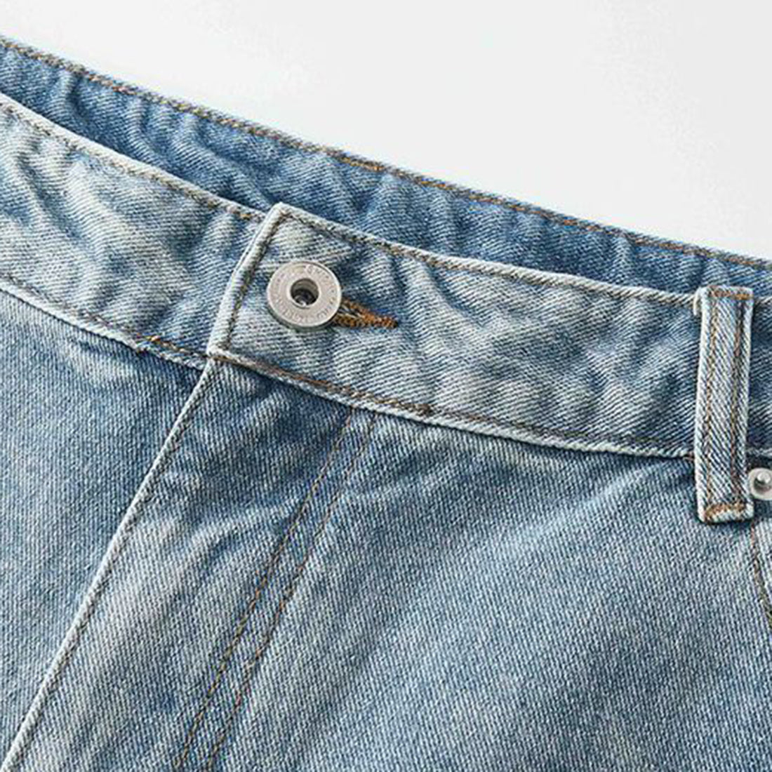 Summer new retro workwear patchwork wide leg jeans