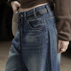 Retro ripped slim casual pants jeans