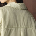 Simple cotton padded dark grid shirt loose and comfortable cotton jacket