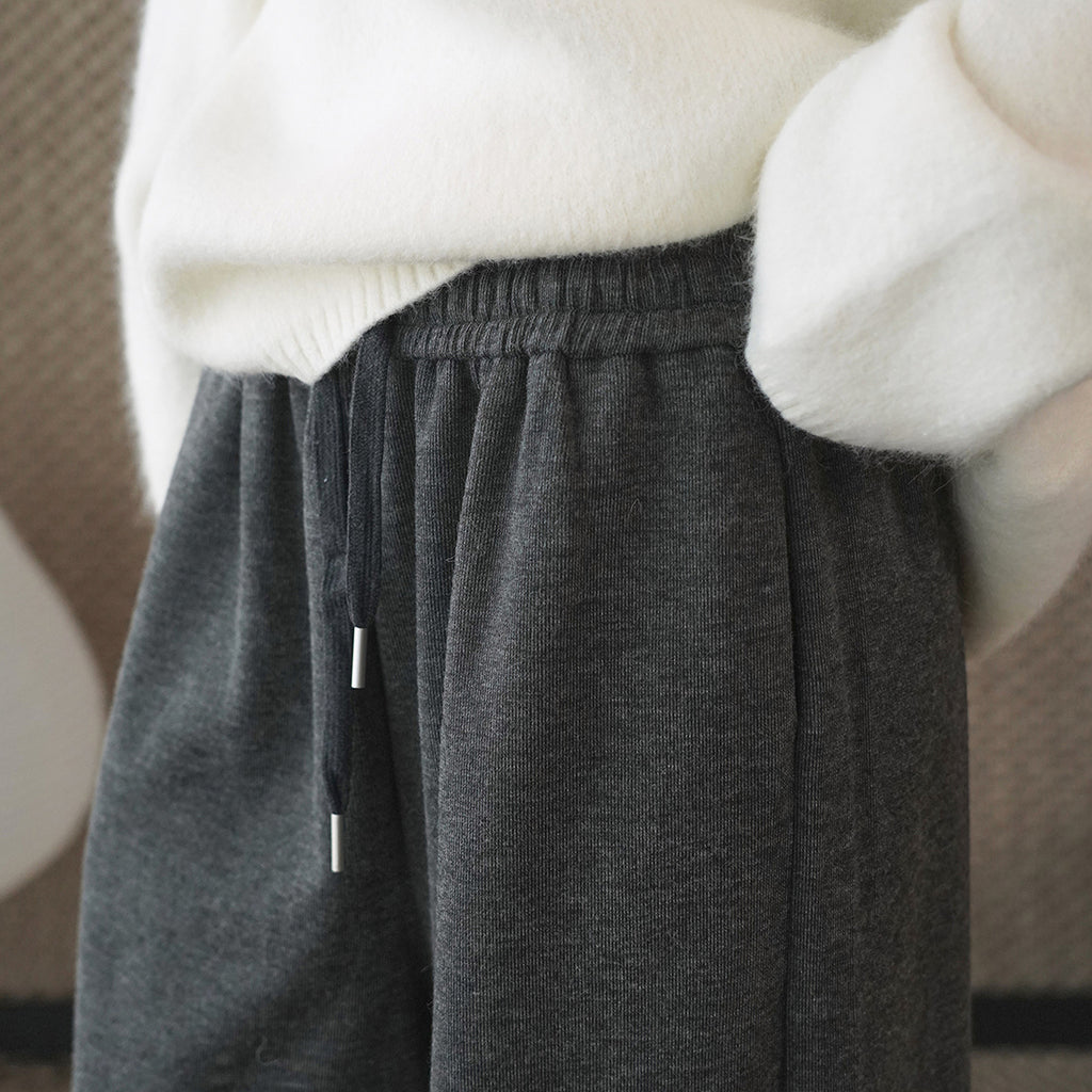 High waisted lotus leaf edge loose wide leg pants