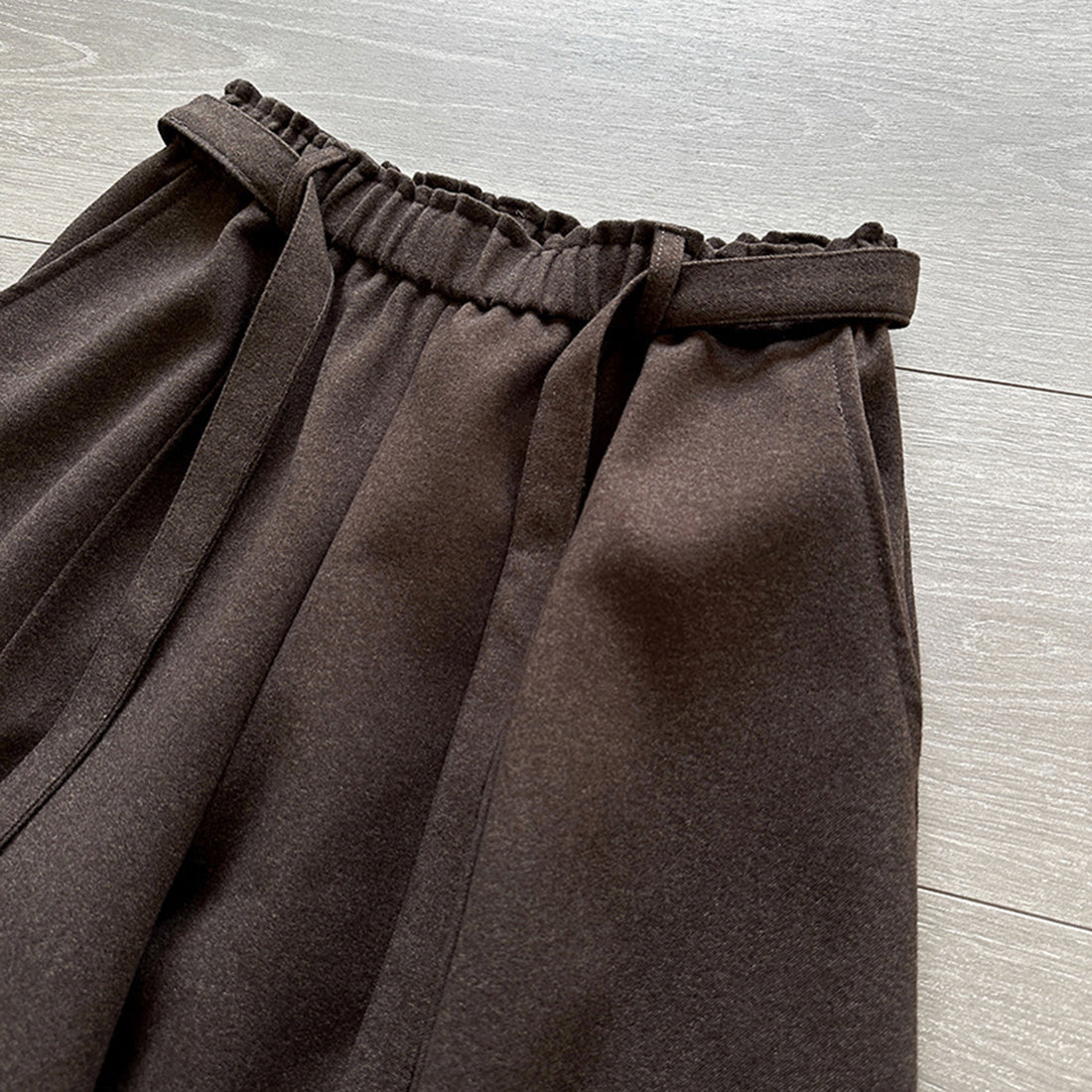 Retro high waist slimming wide leg casual curved knife pants