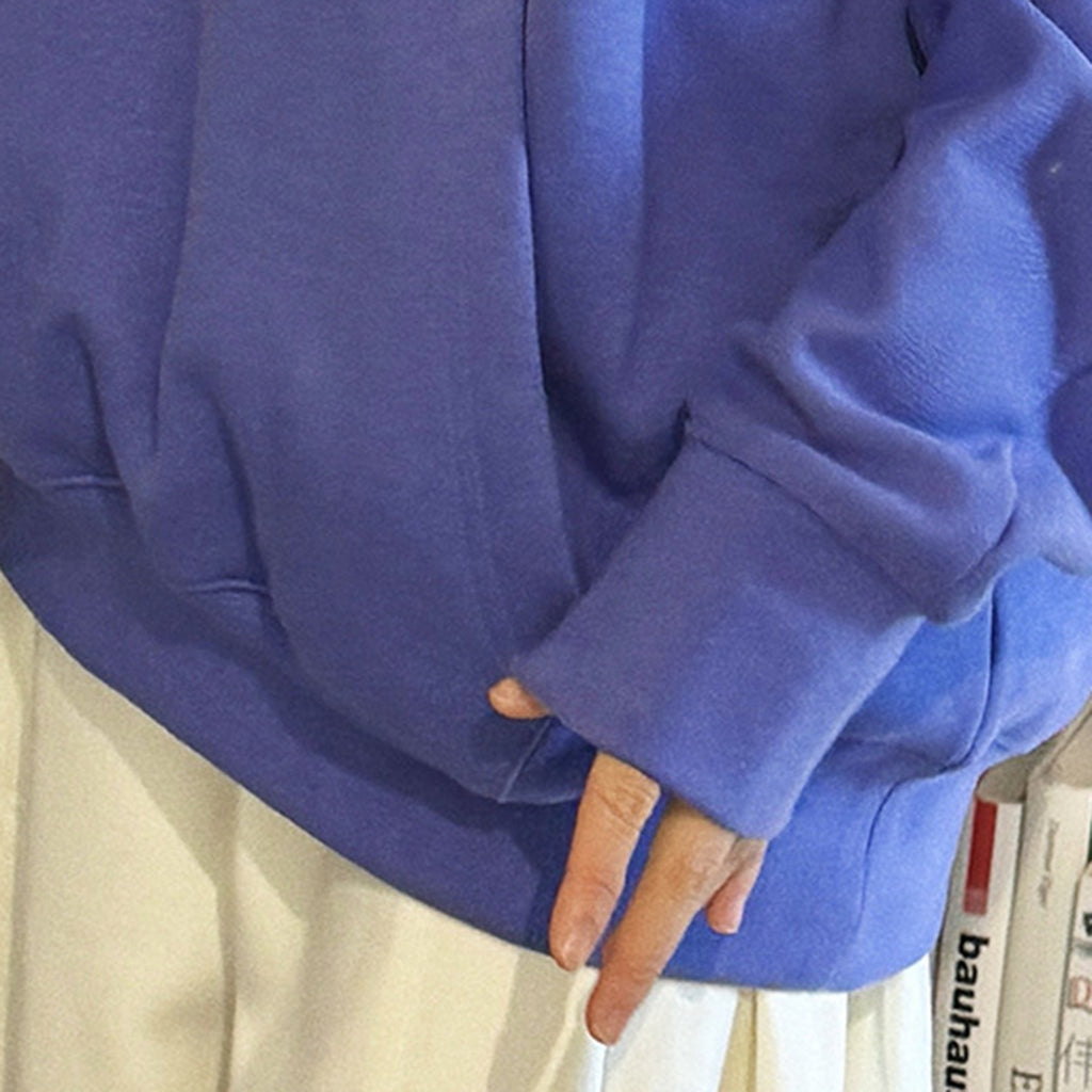 Retro loose long sleeved hooded sweatshirt