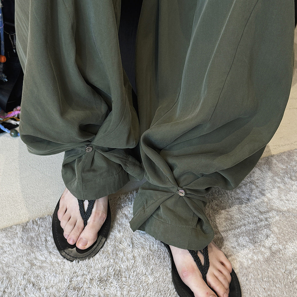 loose harem pants high waist lyocell wide leg pants draped casual baggy trousers
