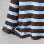 Striped Colorblock Long Sleeve Crewneck Sweater