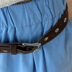 Loose fit high waist draped cuffed pants