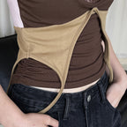 Retro INS style lace fake two-piece stacked T-shirt top