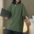 oversized t shirt cotton loose fit short sleeve crew neck casual basic tee top