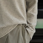 Simple striped loose round neck T-shirt top