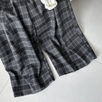 High waisted casual loose plaid wide leg pants