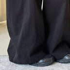 Retro washed casual slimming wide leg pants