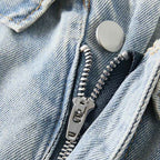 American retro ripped wide leg jeans