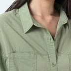 Line splicing loose button up shirt top