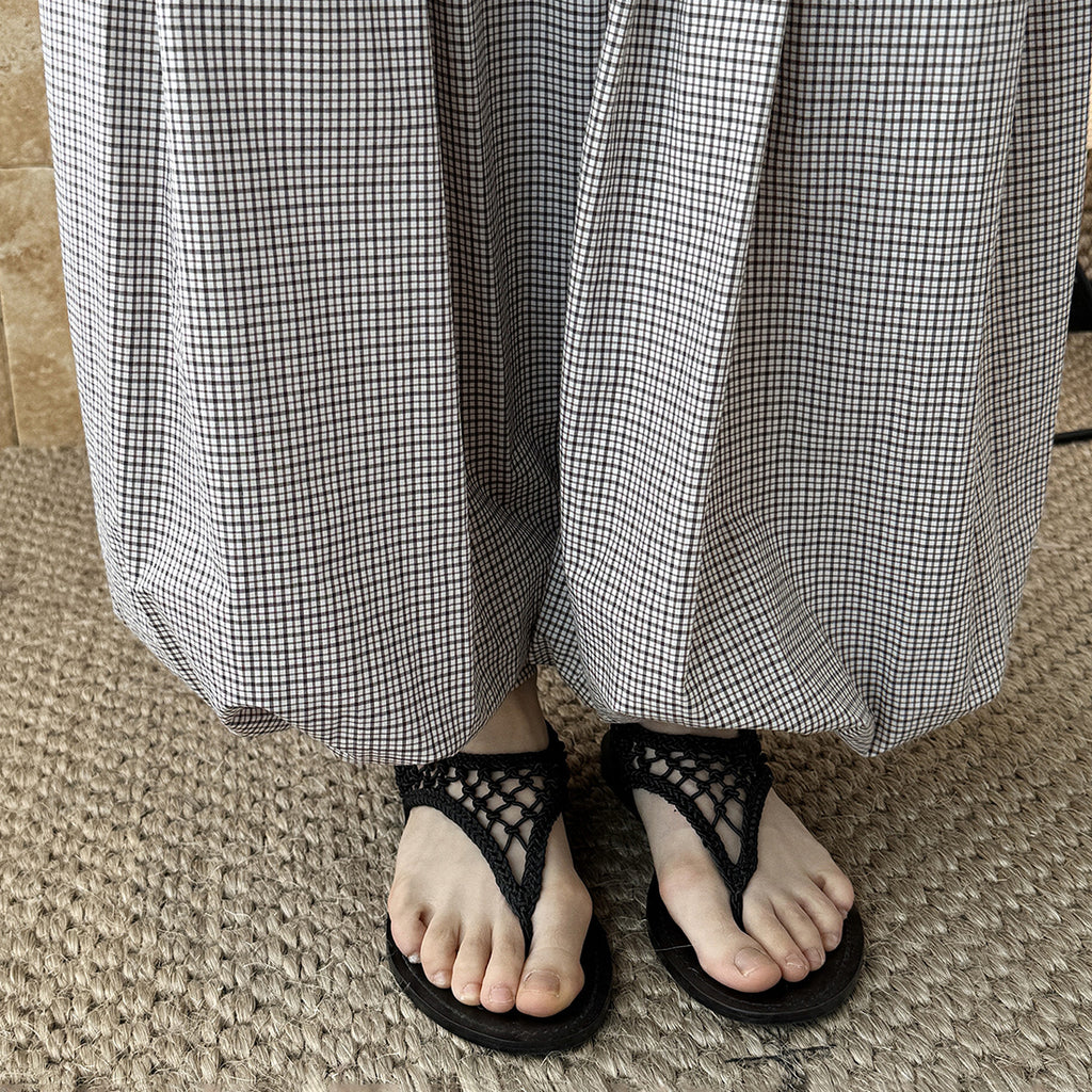 Decorative Balloon Pants Buttoned Cuffed Pants