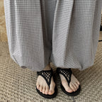 Decorative Balloon Pants Buttoned Cuffed Pants