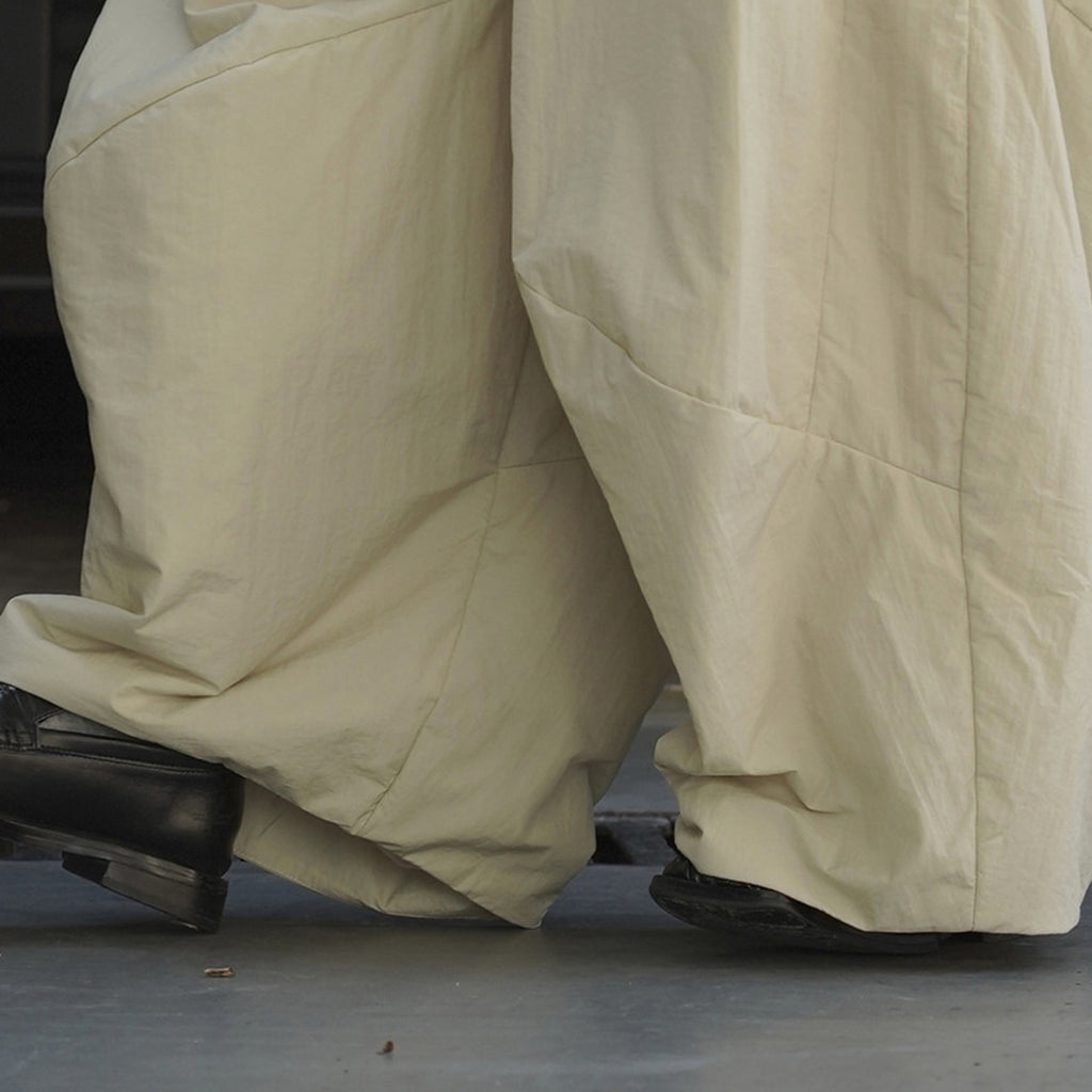 Minimally spliced high waisted fleece loose pants