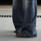 Retro ripped slim casual pants jeans