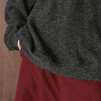 Retro V-neck plush knitted long sleeved loose sweater top