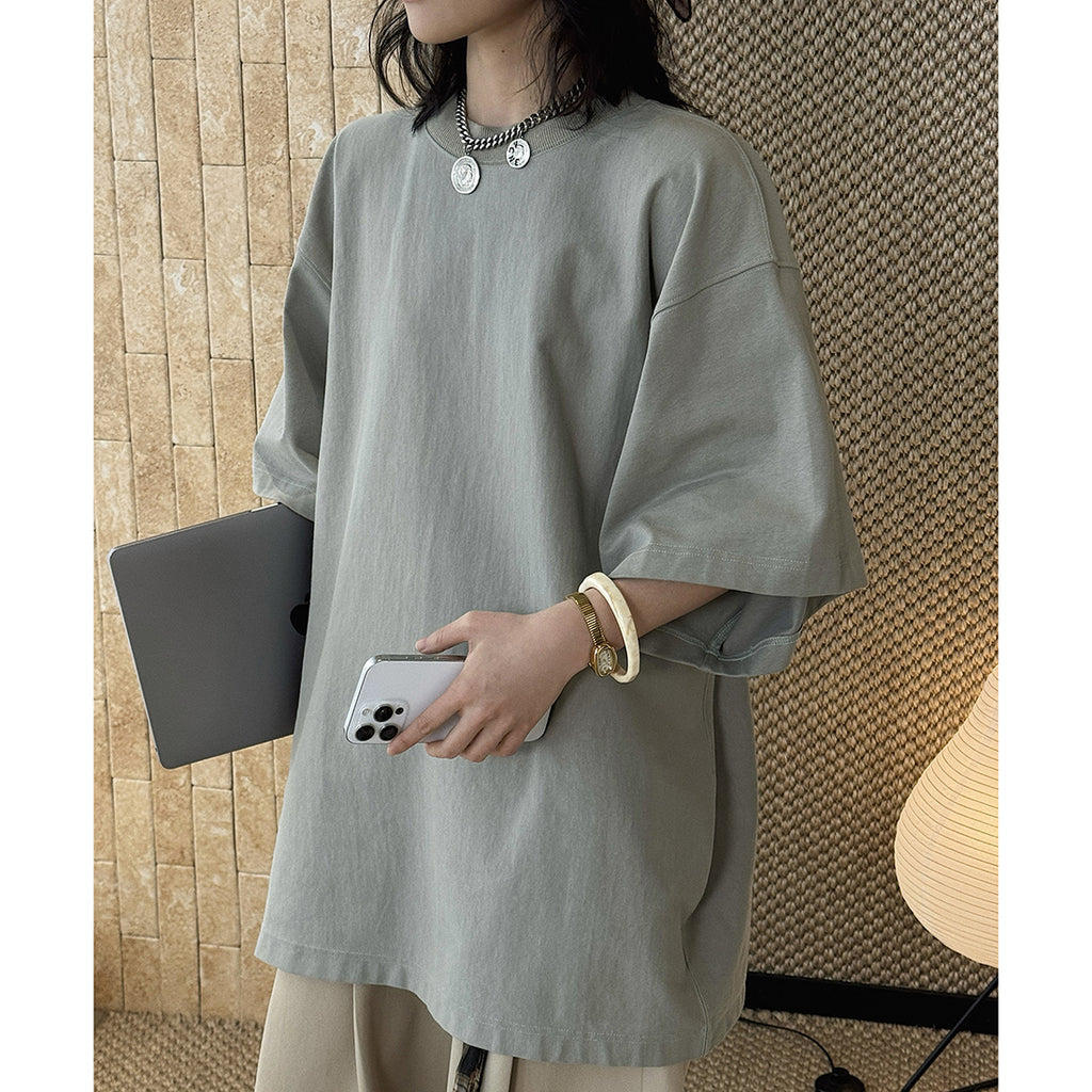 oversized t shirt cotton loose fit short sleeve crew neck casual basic tee top