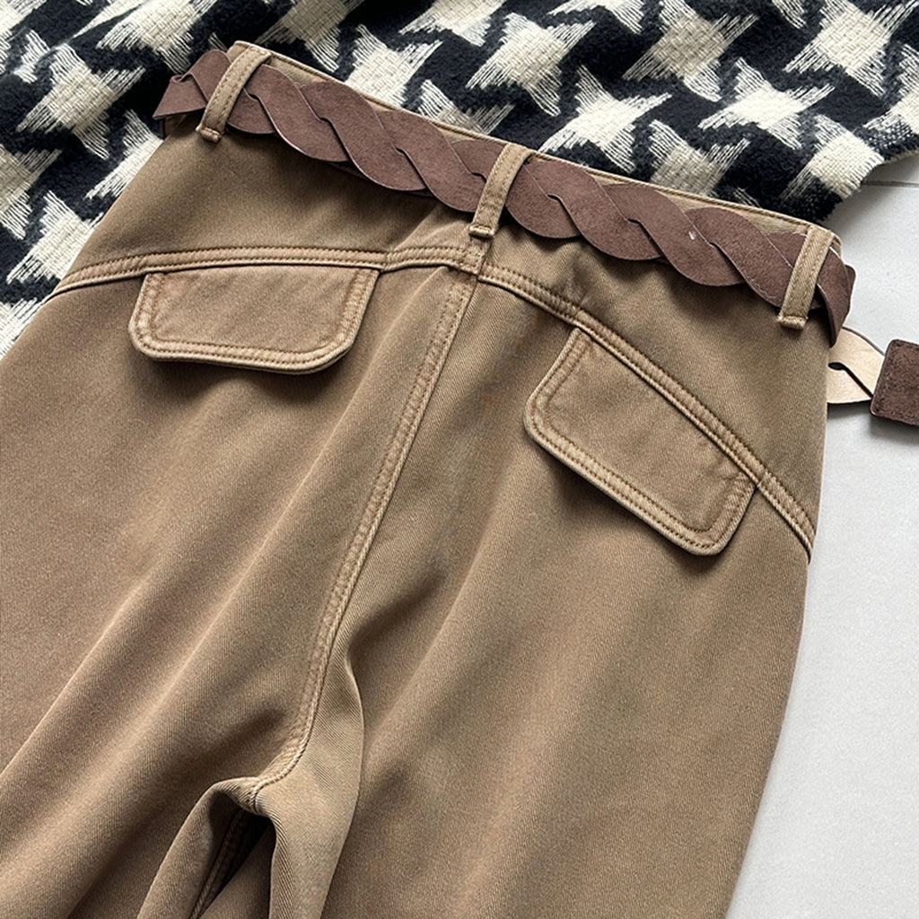 Stitch versatile casual straight leg wide leg pants