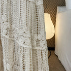 Bohemian hollow knitted half body A-line maxi skirt