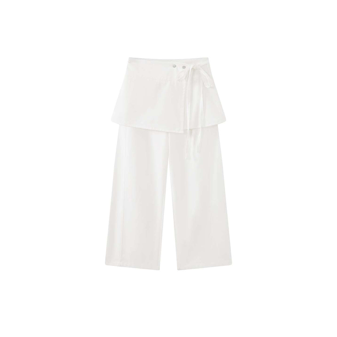 layered wrap pants high waist wide leg cotton loose trousers skirt overlay pants
