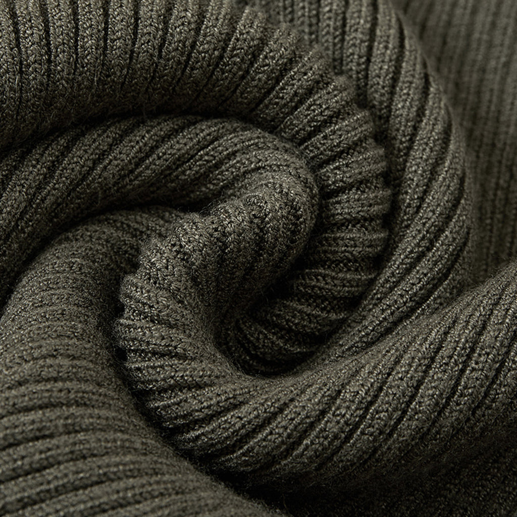 Cross tied V-neck knitted slim fit long sleeve top