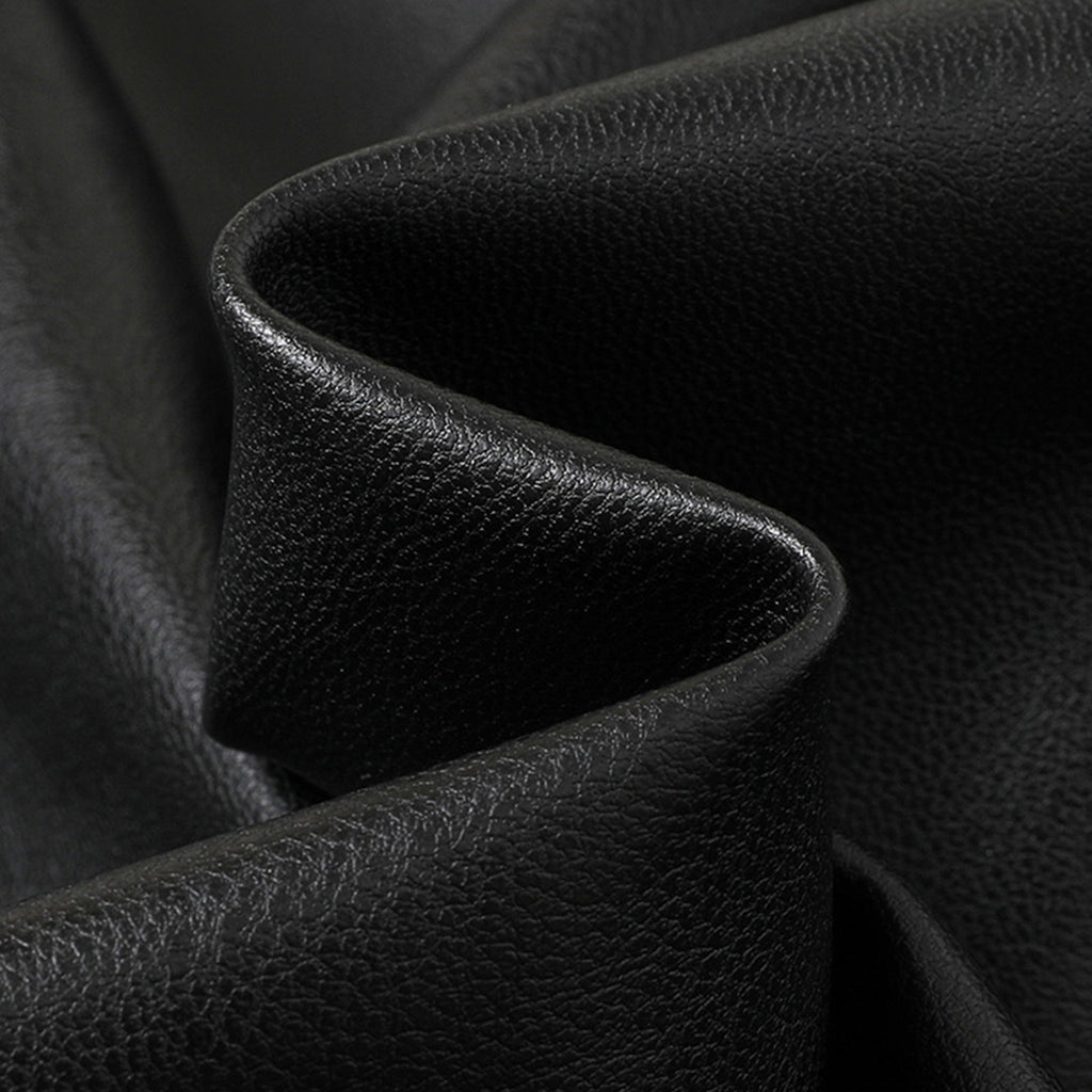 Big collar PU leather button jacket top