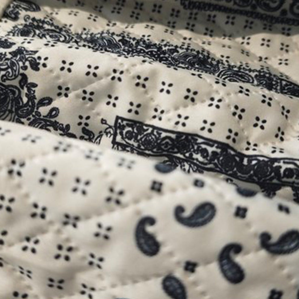 Retro Cashew Flower Splicing Elastic Waist Loose Skirt