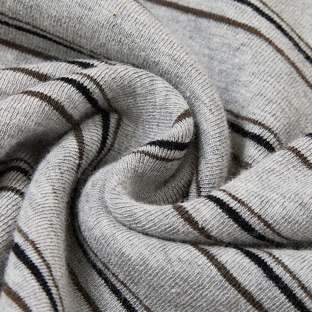 Retro minimalist round neck striped contrasting T-shirt top