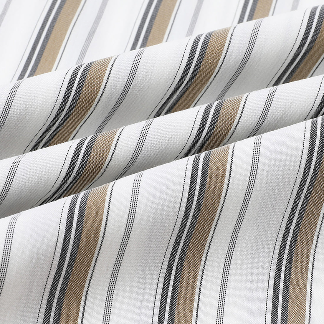 Striped long sleeved loose silhouette slimming shirt top