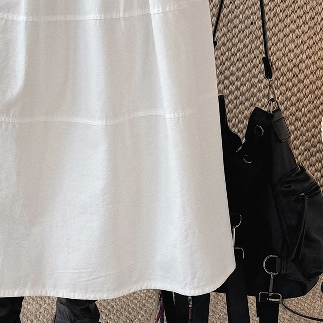long skirt high waist elastic waist cotton a line midi skirt loose casual solid color skirt