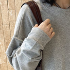 Loose fit round neck long sleeve sweatshirt top