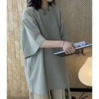 oversized t shirt cotton loose fit short sleeve crew neck casual basic tee top