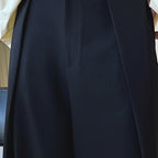 High waist loose fit structured wide leg pants